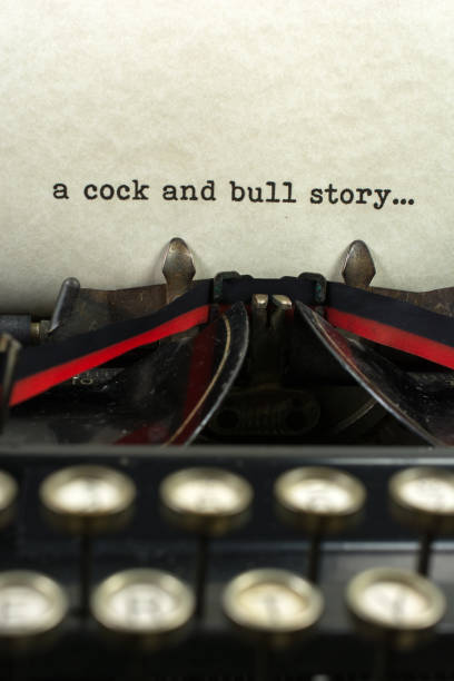 istock Antique typewriter with the words cock and bull 913884532