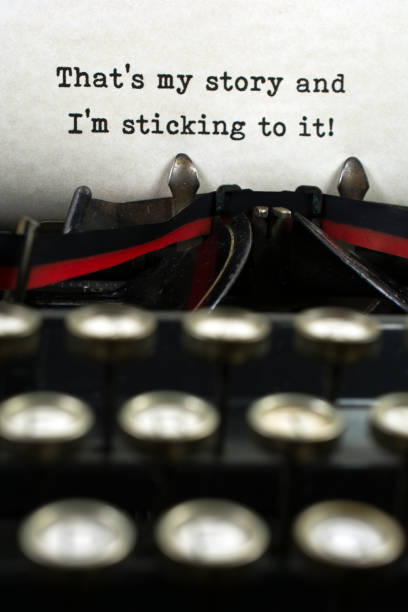istock Antique typewriter with the words my story 913886630