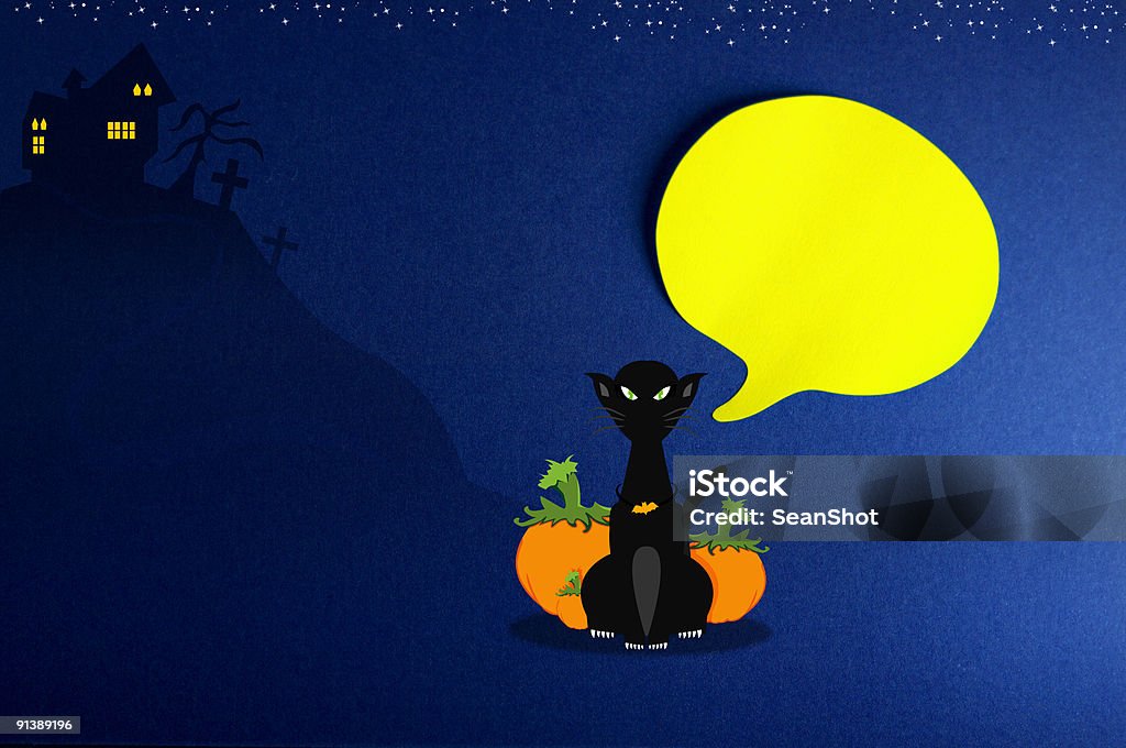 Halloween Katze - Lizenzfrei Comic - Kunstwerk Stock-Foto