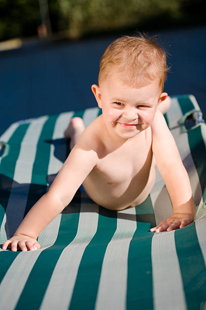 istock Baby boy in deckchair 91389475