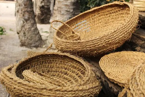 Photo of Traditional craft hemp baskets in Elche, Spain