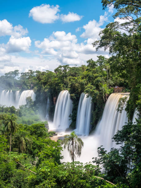 cascate iguazu (cascate di iguacu) al confine tra argentina e brasile - argentina landscape scenics south america foto e immagini stock