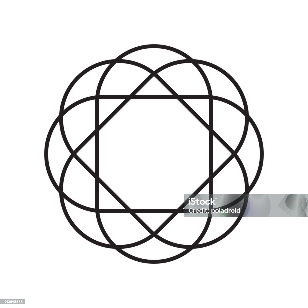 Sign wreath of lines, the scope of the family, health, education symbol wreath from the lines, scope of application family, health, education Animal Nest stock vector