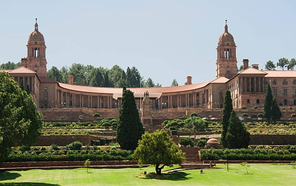Large union buildings in the heart of South Africa Union Buildings in Pretoria - Tshwane, as seen from the front, more recent picture #10476345 and full building evening sunset at http://tiny.ly/Dosq   pretoria stock pictures, royalty-free photos & images