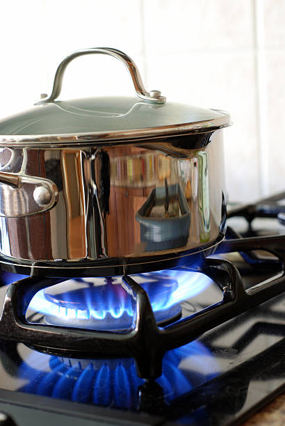 istock Pot on the gas stove 91392960