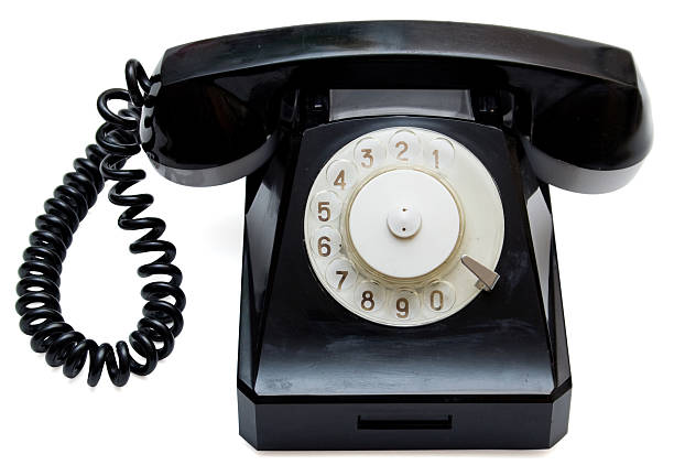 istock Black retro telephone on white with clipping path 91392967