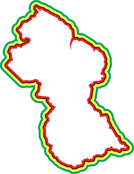 Vector illustration of Guyana Outline