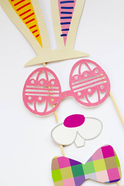 istock Photo booth props in the shape of a bunny face 913943734