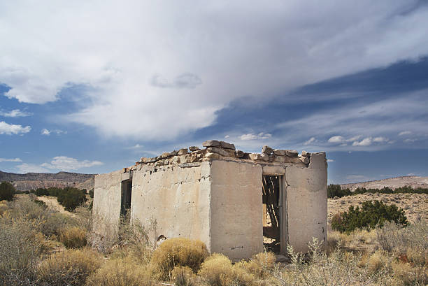 istock adobe building ruin and desert landscape 91394426