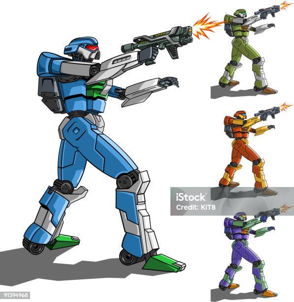 Robot Soldier Stock Illustration - Download Image Now - Aggression, Alien, Armed Forces
