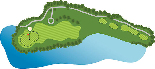 골프 코스 호울 - golf course illustrations stock illustrations