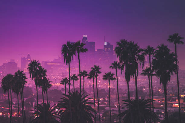 центр лос-анджелеса ультрафиолет - городской ландшафт большой город фотографии стоковые фото и изображения