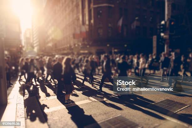 People On The Crosswalk Stock Photo - Download Image Now - People, Crowd of People, Street