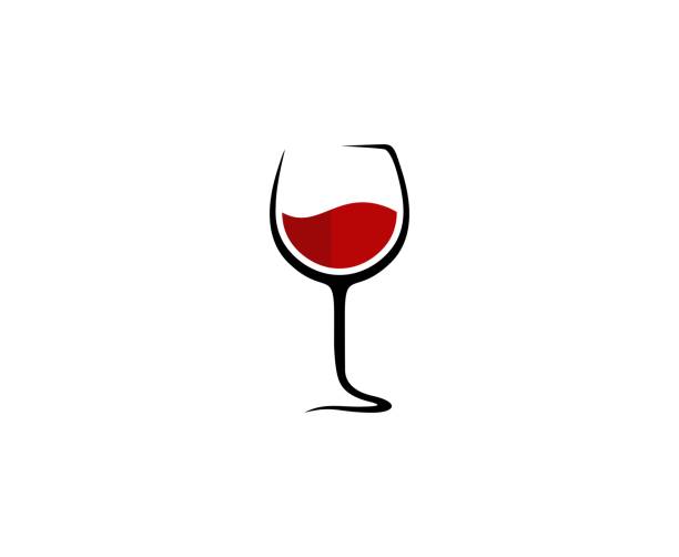 ilustraciones, imágenes clip art, dibujos animados e iconos de stock de vino icono de vidrio - copa de vino