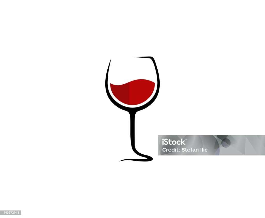 Icona del bicchiere di vino - arte vettoriale royalty-free di Bicchiere da vino