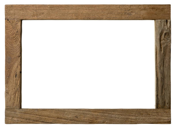 istock Old weathered rustic wood frame, isolated on white, clipping path included. 913973006
