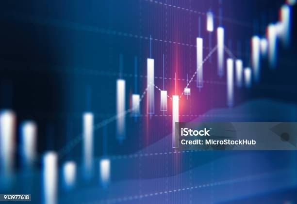 Financial And Technical Data Analysis Graph Showing Search Findings Stock Photo - Download Image Now