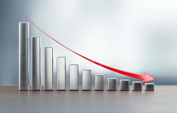 finanzielle diagramm auf die hölzerne oberfläche zeigen drastische senkung der - unemployment rate stock-fotos und bilder