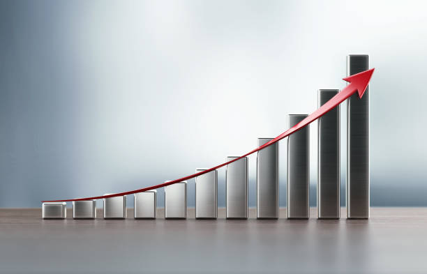 istock Financial Growth Bar On Wood Surface Against Defocused Background 913980440