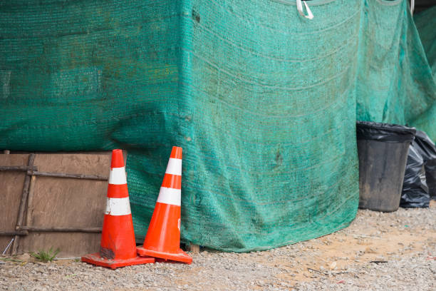 istock Two traffic cones on the ground.Thailand. 913990718