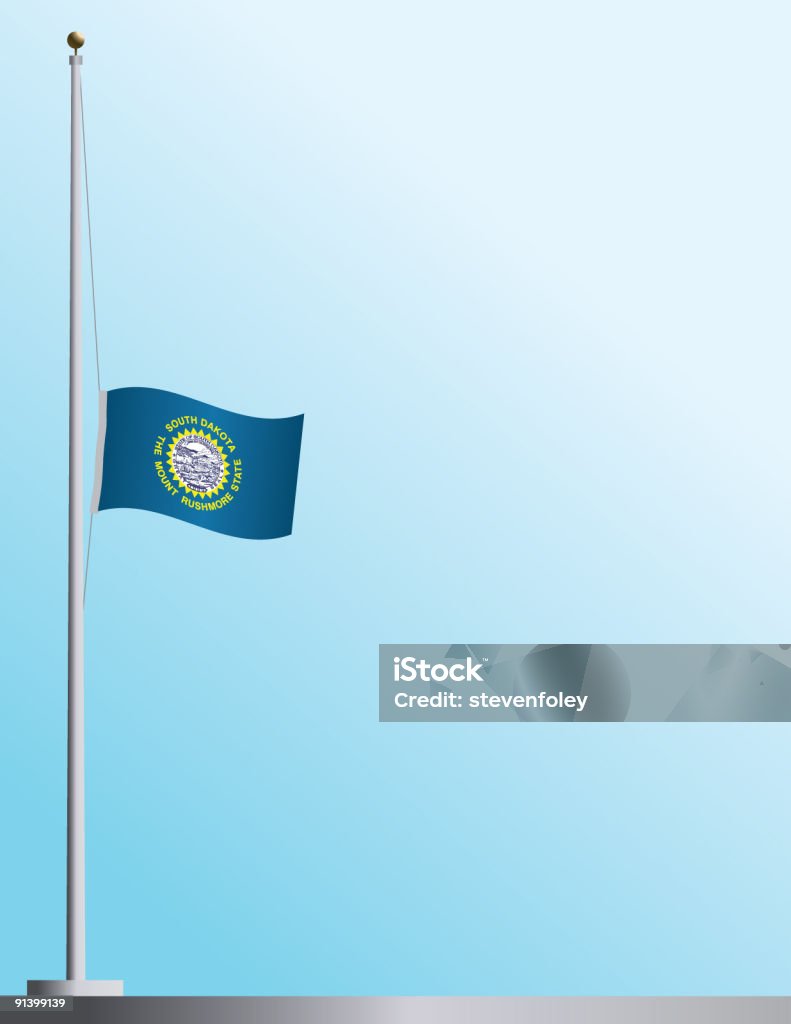 Flagge von South Dakota an Half-Mitarbeiter - Lizenzfrei Auf Halbmast Stock-Illustration