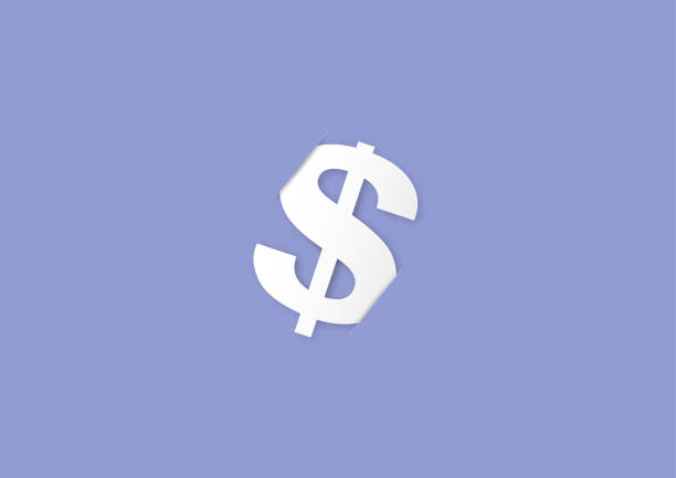 istock White dollar sign in holder on blue background, paper art style vector illustration business concept 913991800