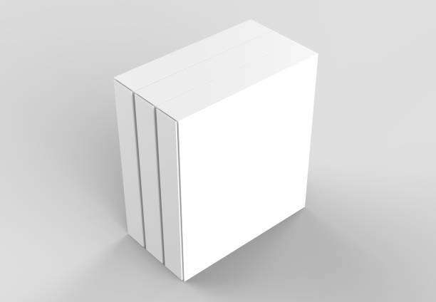 Square slipcase book mock up isolated on soft gray background. 3D illustrating