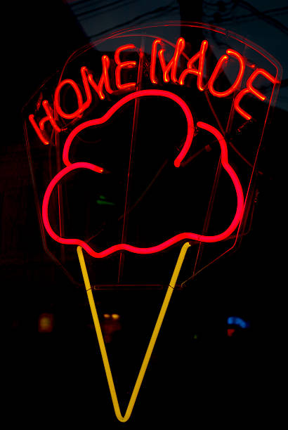 istock Home made ice cream neon sign 91399308