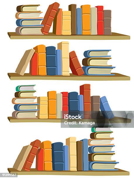 Bücher Stock Vektor Art und mehr Bilder von Akademisches Lernen - Akademisches Lernen, Artikel - Publikation, Bibliothek