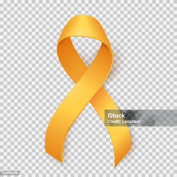 Childhood Cancer Day Stock Illustration - Download Image Now - Tied Bow, Yellow, Cancer - Illness