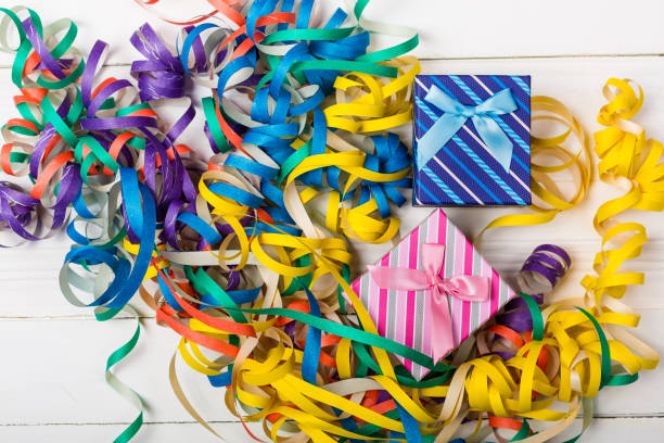 istock Party festive background with confetti. Copy space 914003360