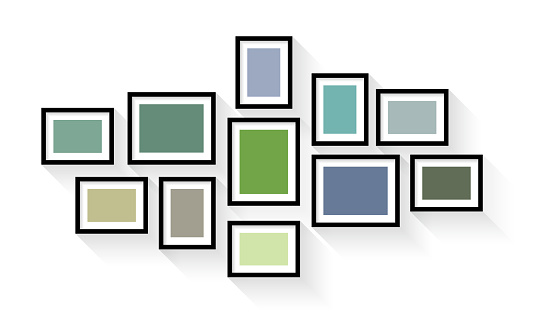 Vector vintage picture frame set isolated on white background