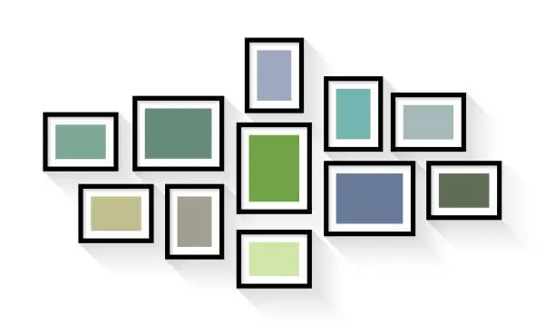 Vector illustration of Vector vintage picture frame set isolated on white background
