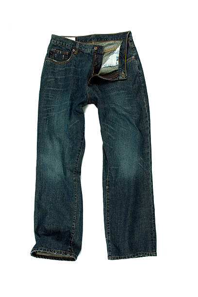 istock Unbuttoned Fly - Blue Jeans Isolated on White Background 91400460