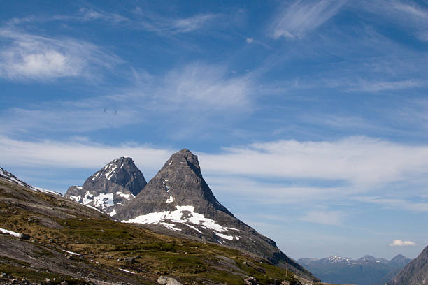 Snowy Peaks Near Molde stock photo