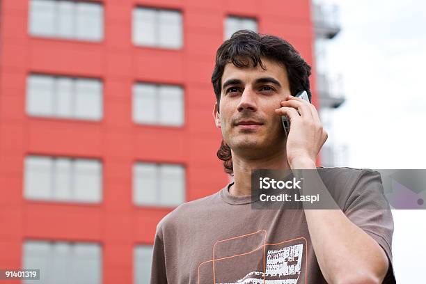 The Man With A Mobile Phone Stock Photo - Download Image Now - Adult, Adults Only, Black Color