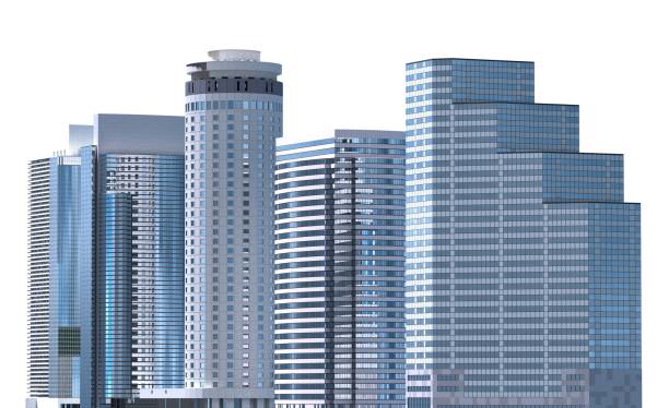 istock Skyscrapers 3D Illustration isolated on white background 914014148