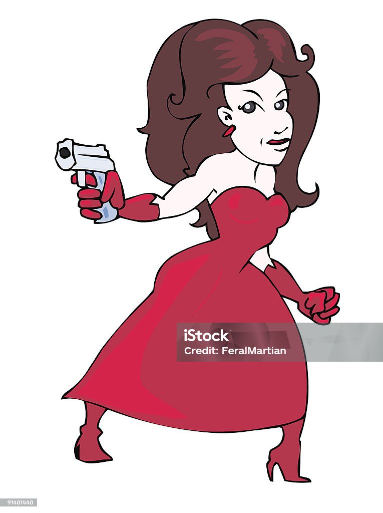 Pistol Mulher - Royalty-free Adulto Ilustração de stock