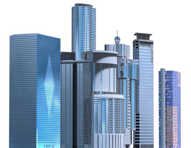 istock Skyscrapers 3D Illustration isolated on white background 914014578