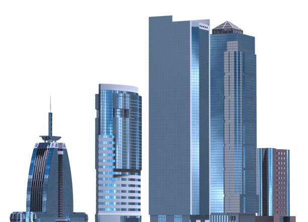 istock Skyscrapers 3D Illustration isolated on white background 914014682