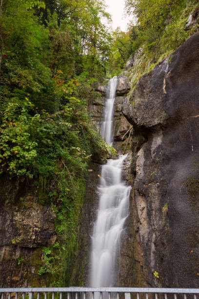 istock View inspiring waterfall in Hallstatt 914015296