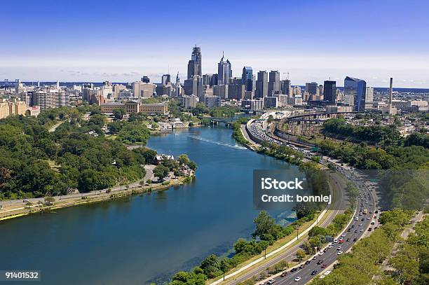 Veduta Aerea Dello Skyline Di Philadelphia - Fotografie stock e altre immagini di Filadelfia - Filadelfia, Veduta aerea, Orizzonte urbano