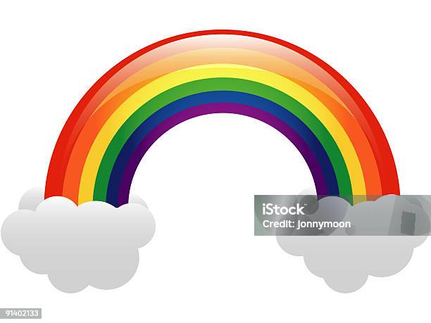 Классические Rainbow — стоковая векторная графика и другие изображения на тему Без людей - Без людей, Блестящий, Весёлый