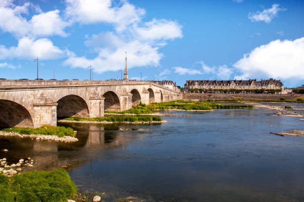 Blois. The bridge over the Loire, Loir et Cher, Centre Val de Loire stock photo