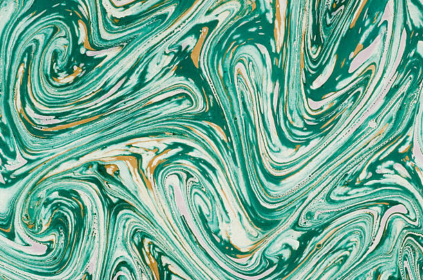 green marmorpapier - marbled effect paper pattern retro revival stock-fotos und bilder