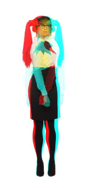 istock Young uncertain woman cannot decide the right way multiple exposure style 914030150