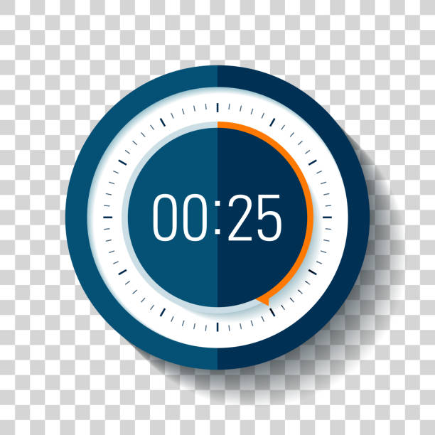 ikona stopera w płaskim stylu, timer na przezroczystym tle. zegar sportowy. element projektu wektorowego dla ciebie projektu - clock time alarm clock orange stock illustrations