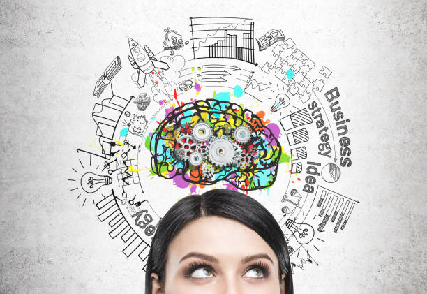 istock Curious girl s head, cog brain 914042228