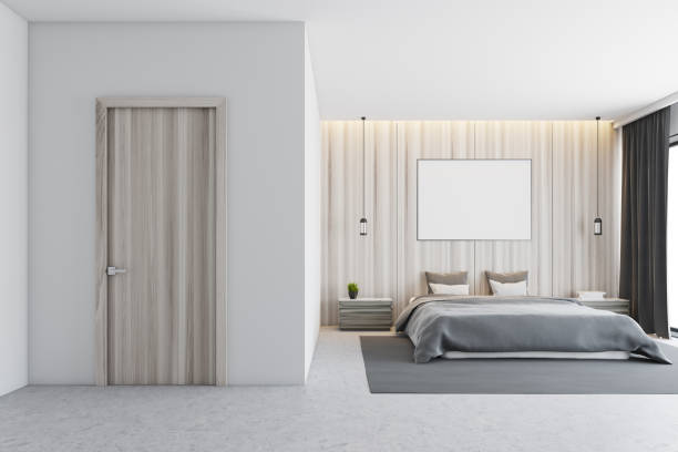 istock Wooden bedroom interior, poster 914042258