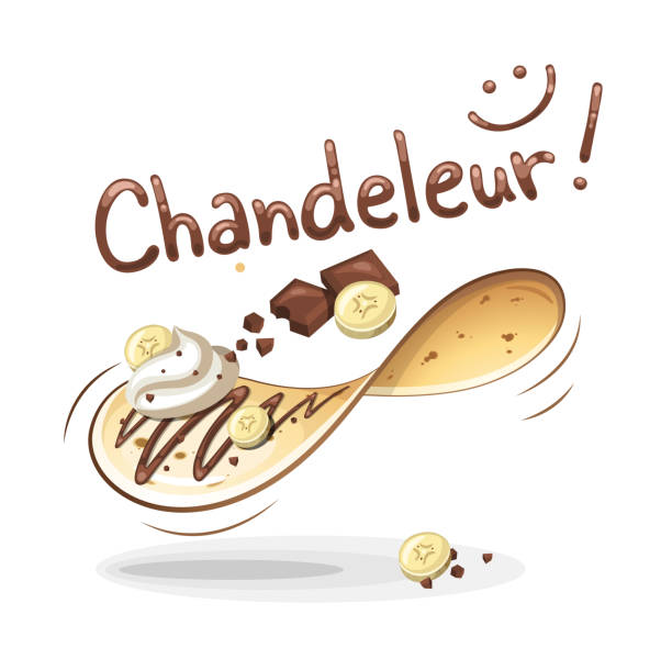 Candlemas in French : Chandeleur Candlemas in French : Chandeleur candlemas stock illustrations